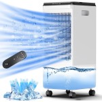 Windowless Portable Air Conditioners, 4-IN-1 Evaporative Cooler Portable Swamp Cooler with 3 Ice Packs, 1.85L Water Tank, 7H Timer, ductless air conditioner for room Bedroom, White-Grey