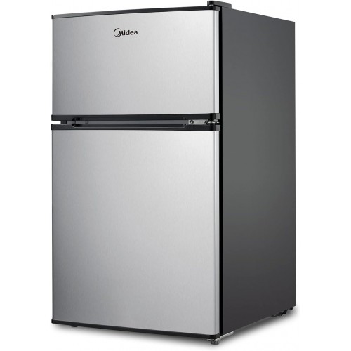Midea WHD-113FSS1 Compact Refrigerator, 3.1 cu ft, Stainless Steel